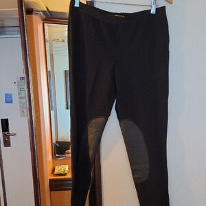 Tory Burch Black Leggings With LEATHER inserts